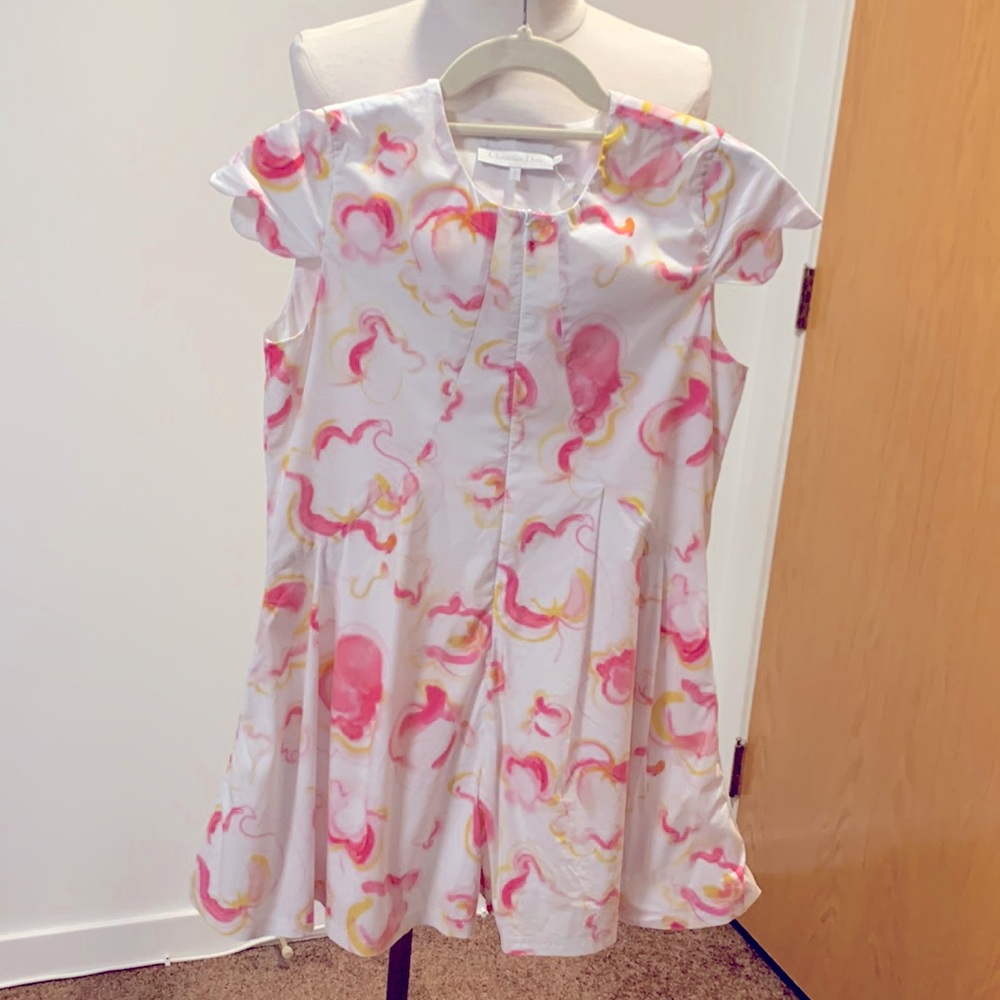 Christian Dior Dress size 12+ Romper summer dress designer dress pink & white